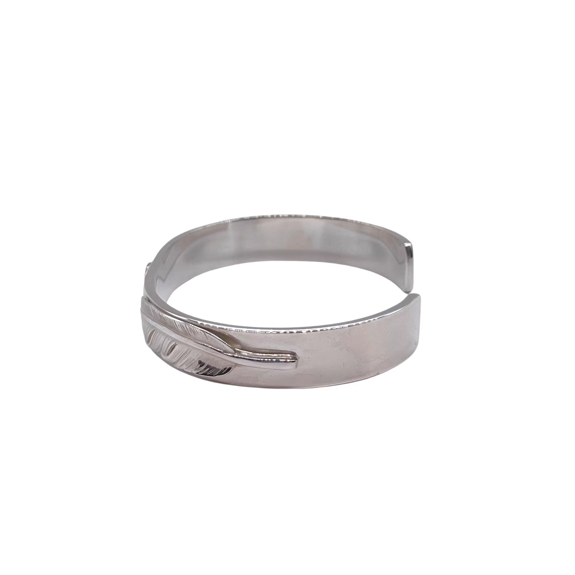 Goro's Takahashi Goro Double Silver Feather Bracelet