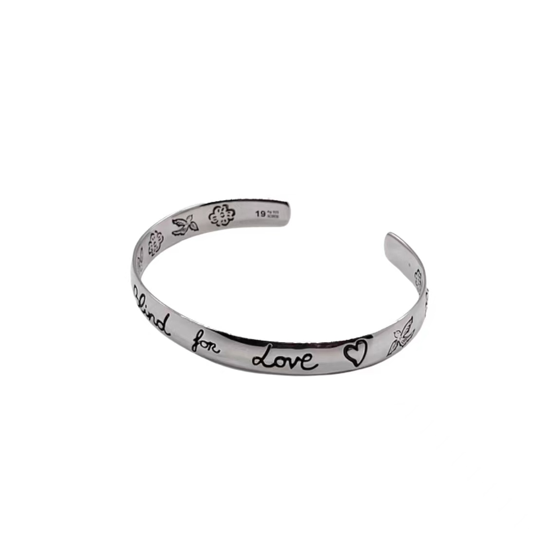 Gucci wide bird and flower bracelet