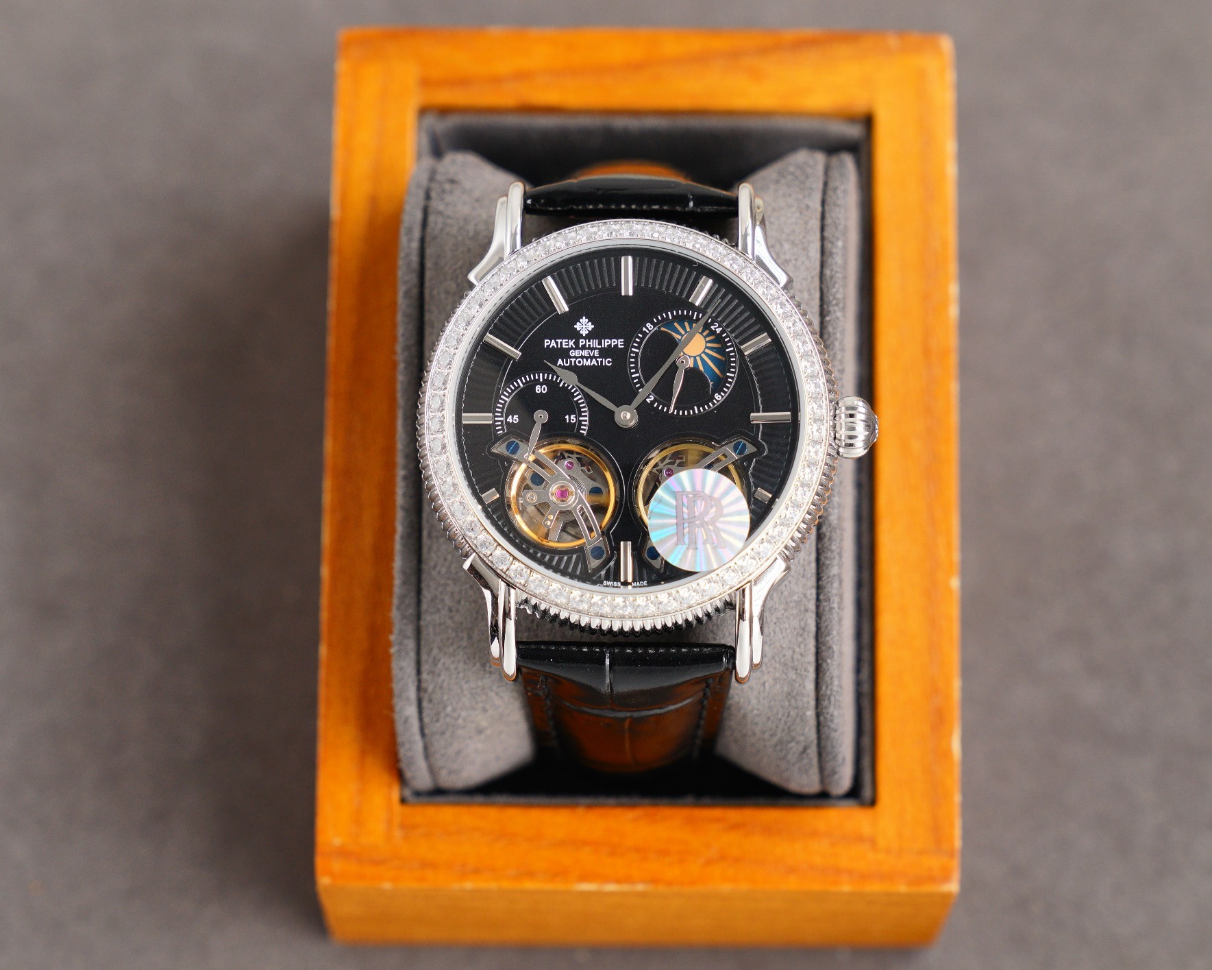 Patek Philippe Skeleton Moon Phase Automatic Mechanical Watch
