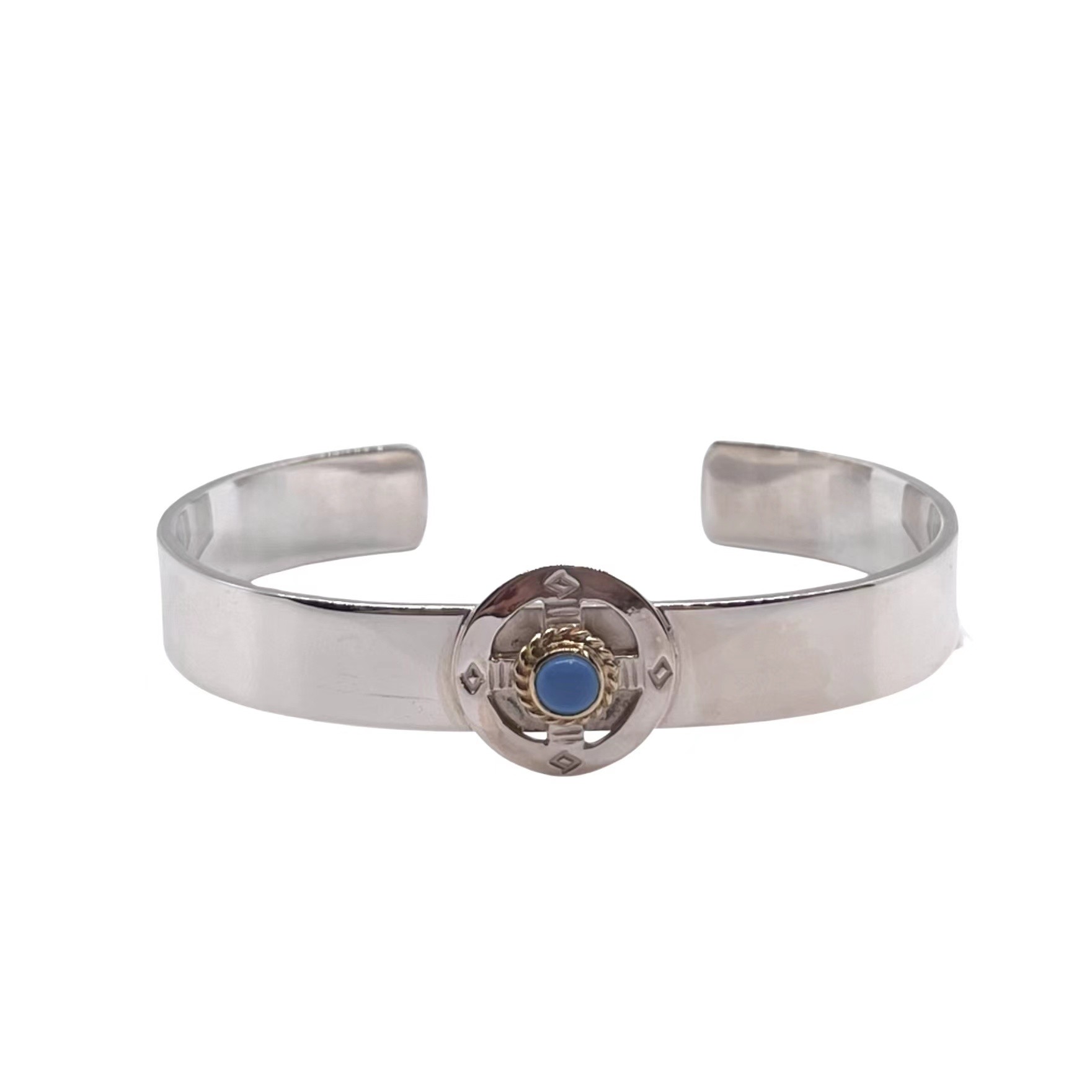 Goro's Takahashi Goro Cross Wheel Turquoise Bracelet