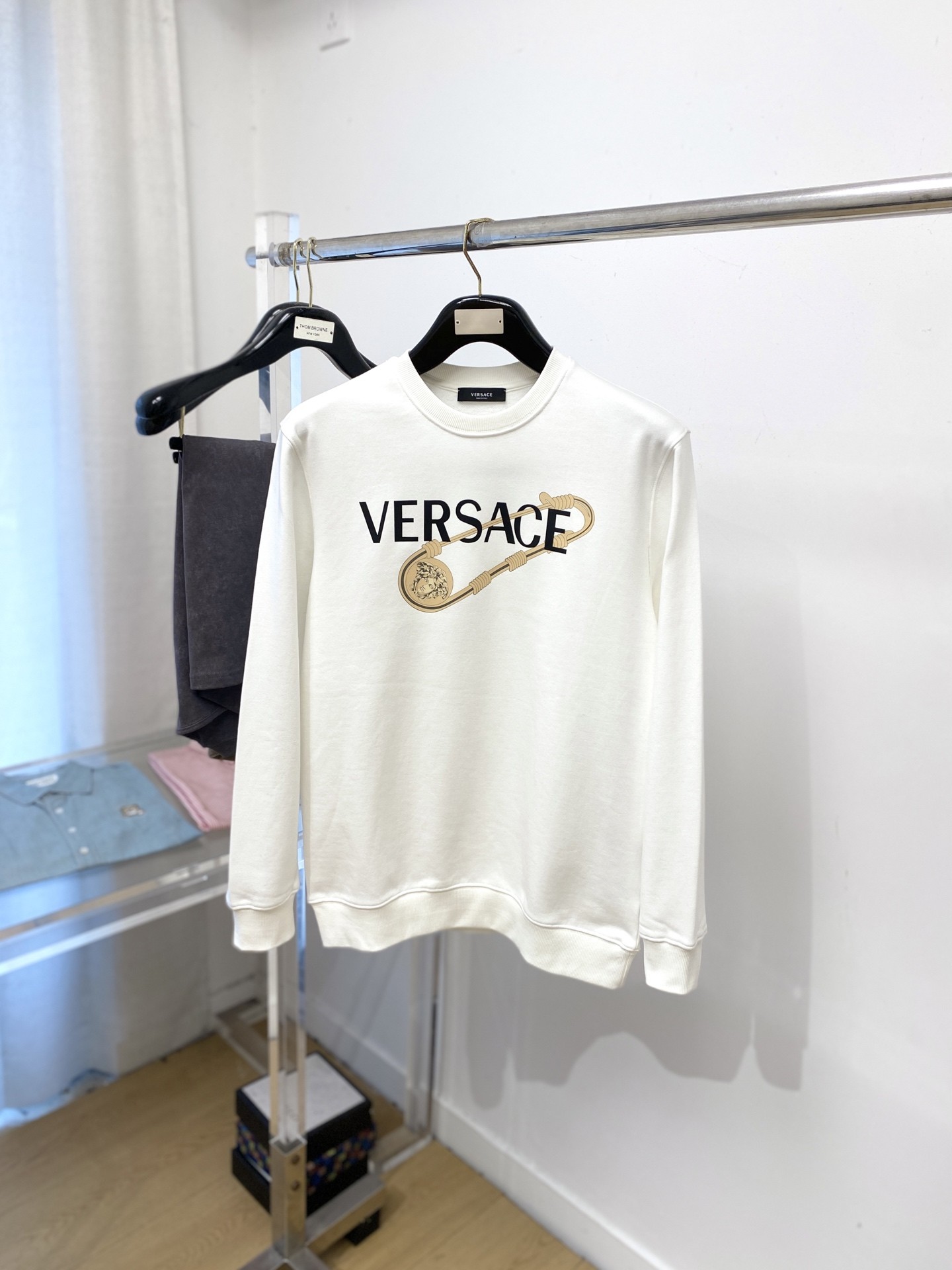 Versace, 2025 New Arrival Hoodie (Black and White Matching)